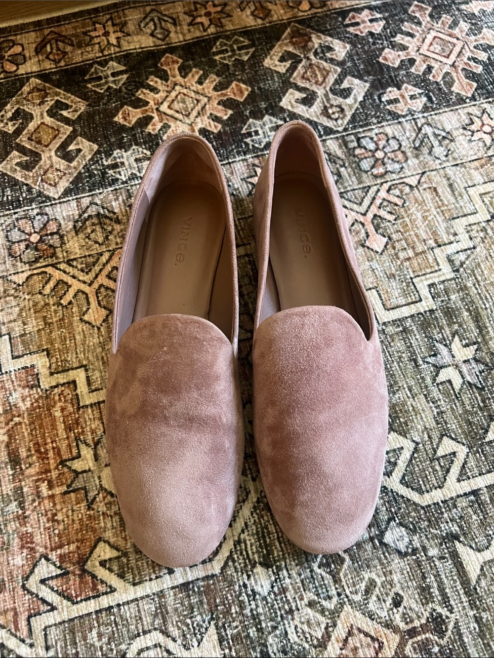 Vince Suede Slip-On Loafers in Dusty Rose